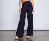Pantalon large à taille nouée Fab